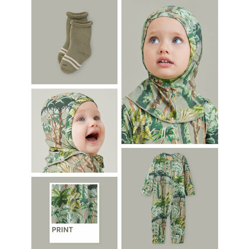 фото Балаклава happy baby осень-зима 2023 для детей, размер 44, зелeный
