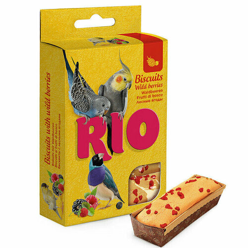 RIO Бисквиты для птиц с лесными ягодами, коробка 5х7 гр, 6шт