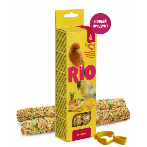 RIO палочки для канареек с тропическими фруктами коробка 2*40г (7 шт) лакомство для птиц rio палочки для средних попугаев с тропическими фруктами 2х75г
