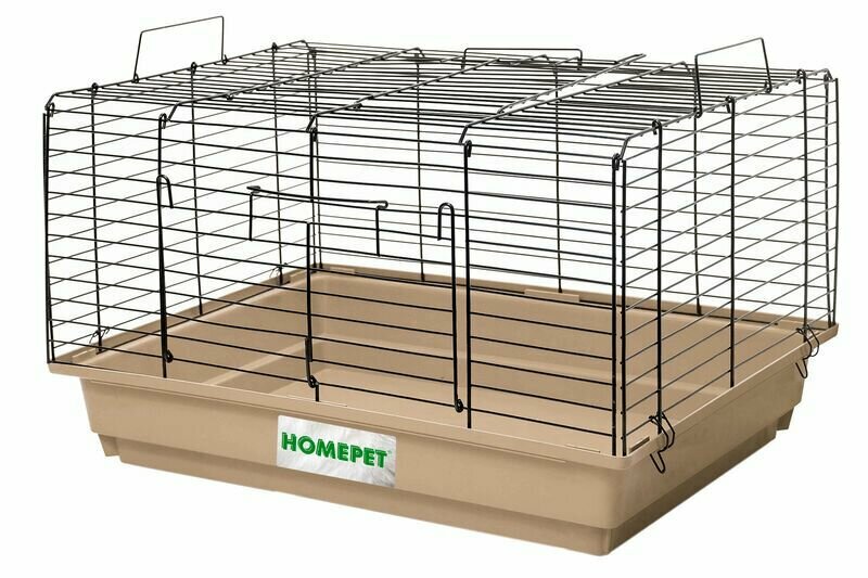 Homepet №2 58 см х 40 см х 36 см шаг прута 18 мм клетка для кроликов, хорьков и морских свинок бежев