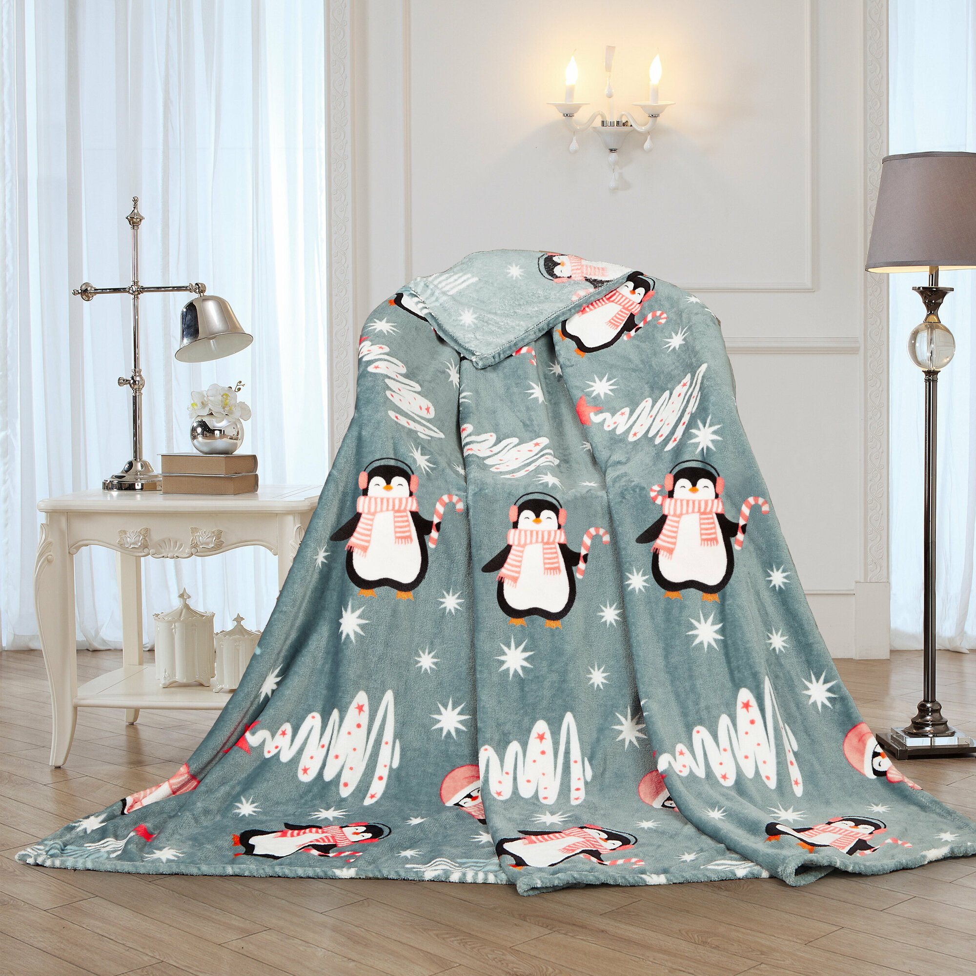 фото Плед новогодний Павлинка Снеговики, 150х200