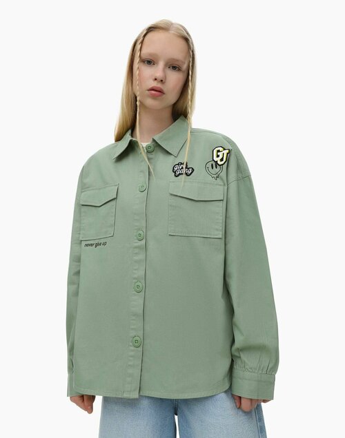 Блуза Gloria Jeans, размер 12-14л/158-164, зеленый