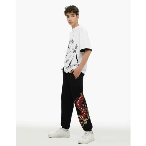 фото Брюки gloria jeans, размер 6-7л/122 (31), черный