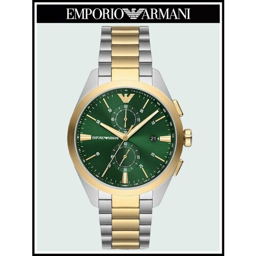 фото Наручные часы emporio armani claudio a11511r, серебряный, зеленый