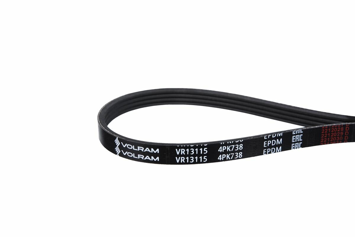 Ремень приводной Volram VR13115 поликлиновый кондиционера аналог 4PK738 Daewoo Matiz; Ford Mondeo 3