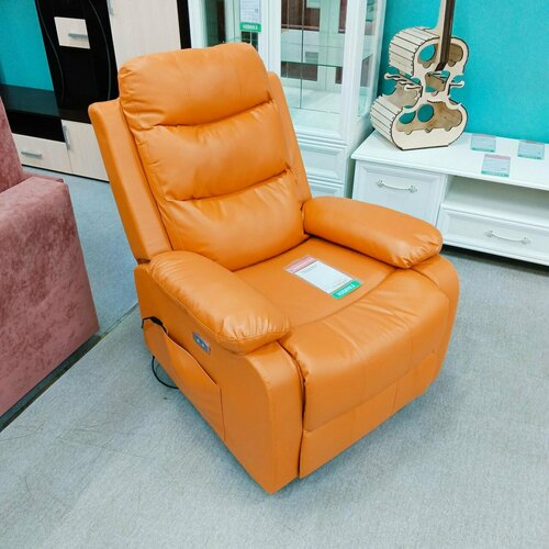 Кресло-реклайнер электрический в оранжевом цвете, 700*1030*800 мм
