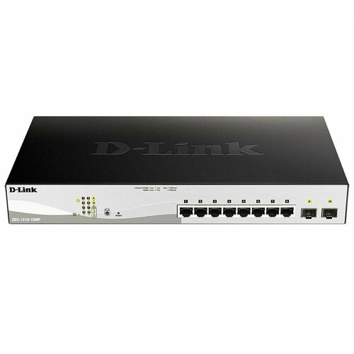 Коммутатор D-Link DGS-1210-10MP/F3A d link dgs 1210 26 f3a настраиваемый коммутатор websmart с 24 портами 10 100 1000base t и 2 портами 1000base x sfp