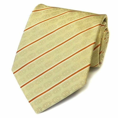 Галстук CELINE, бежевый желтый галстук атласного плетения с полосками жаккардового плетения celine 825888