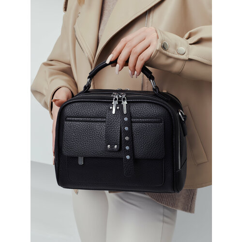 фото Сумка кросс-боди , фактура зернистая, черный jils