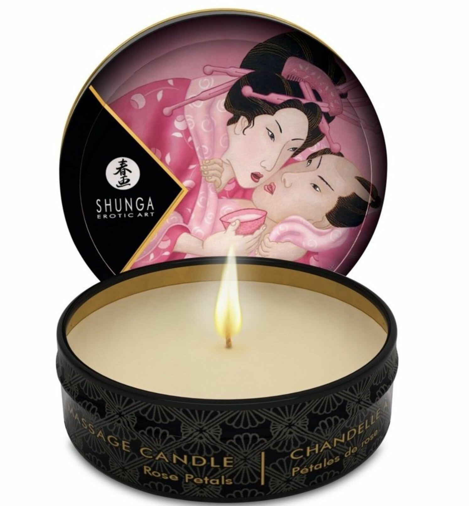 Shunga Массажное масло - свеча Rose Petals с ароматом розы - 30 мл
