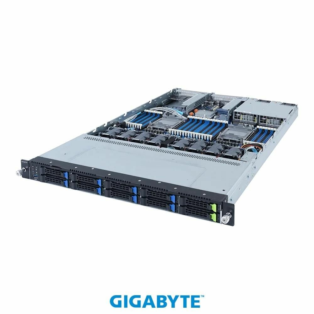 Серверная платформа Gigabyte R182-N20/1U/2x4189/ 32xDDR4-3200 RDIMM/LRDIMM/ 10x25"