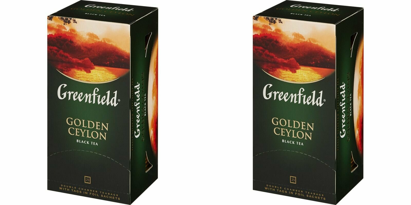Greenfield Чай в пакетиках Golden Ceylon, черный, 25 шт, 2 уп