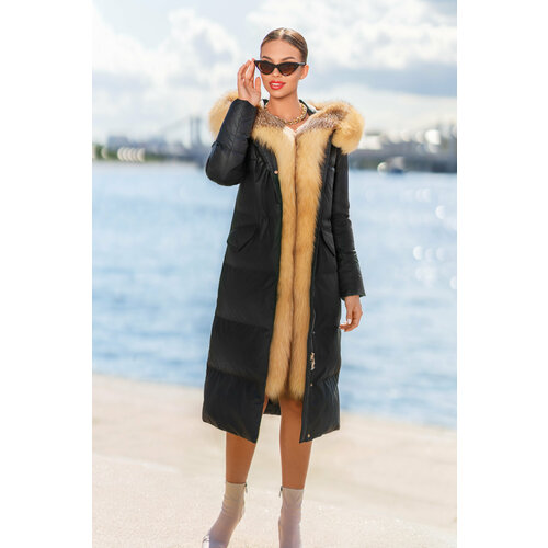 фото Пуховик fashion milano, размер 38, черный
