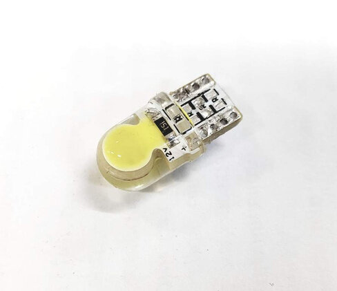 Лампа светодиодная габаритная T10/W5W COB 1 SMD 12V - 2шт. в комплекте лампочка