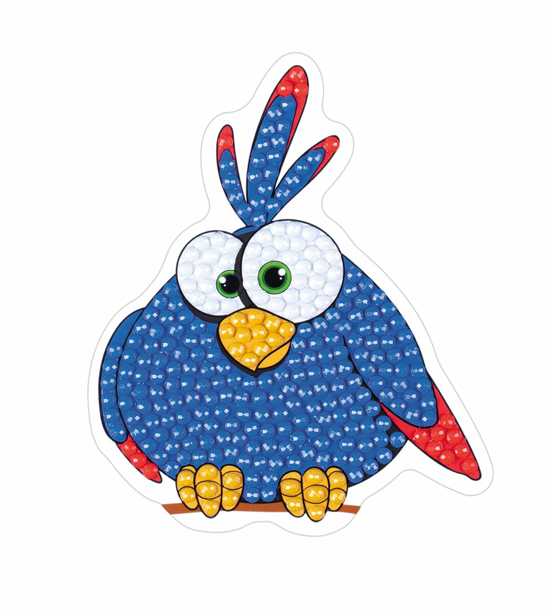 фото Кристальная (алмазная) мозаика "фрея" ALVM-076 магнит "Синяя птичка" 7.5 х 8.5 см