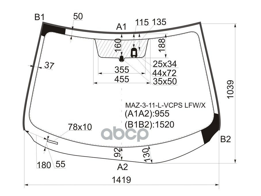 Стекло Лобовое (Датчик Дождя) Mazda 3 08-13 XYG арт. MAZ-3-11-L-VCPS LFW/X