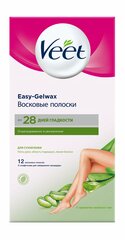 VEET Восковые полоски для сухой кожи c технологией Easy Gel-Wax, 12 х 30 г