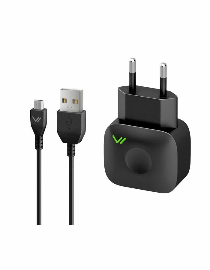 Сетевое зарядное устройство Vertex SlimLine 21A+microUSB black