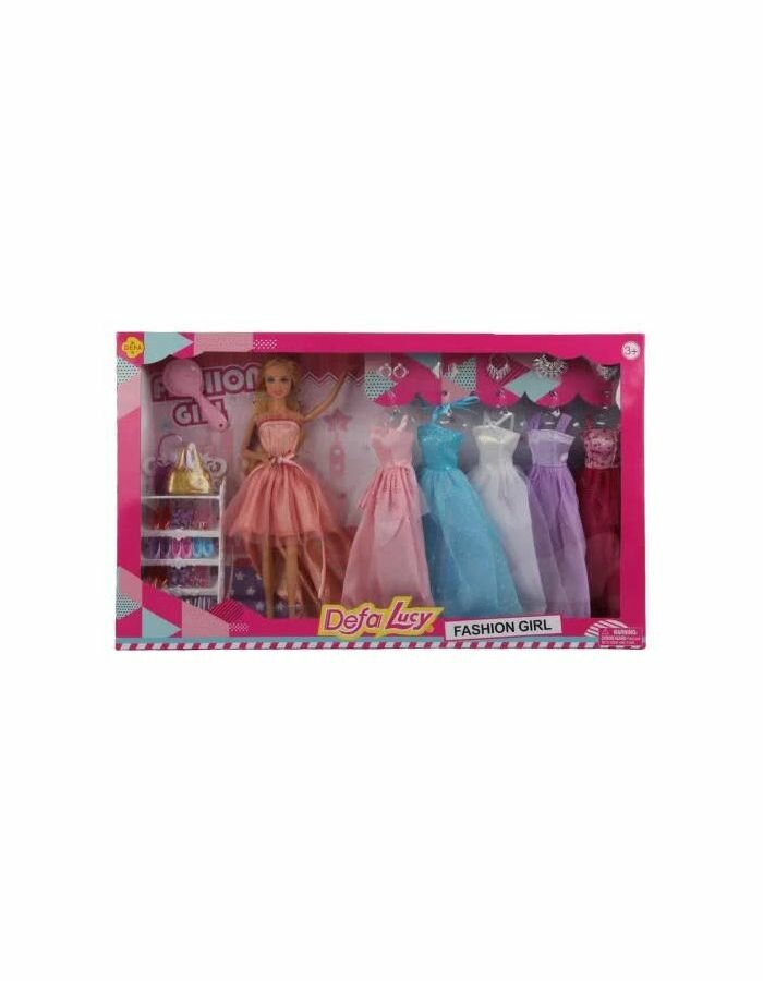 Кукла Модница (5 платьев, обувь, сумочки)в коробке 8446