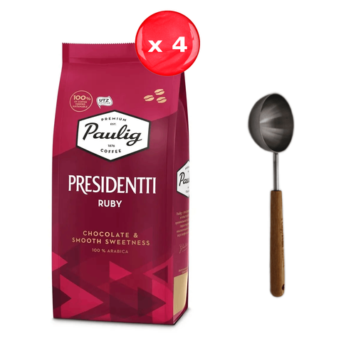 Кофе в зёрнах Paulig Presidentti Ruby 1 кг + ложка
