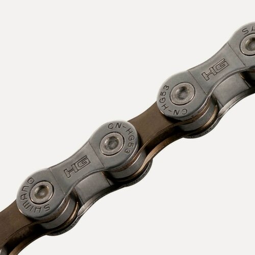 Изображение товара Цепь велосипедная Shimano HG53 на 9 скоростей, 112 звеньев, пин в комплекте / Без упаковки (oem)
