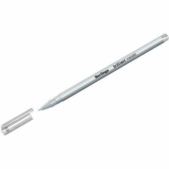 Ручка гелевая Berlingo "Brilliant Metallic" серебро металлик, 0,8мм