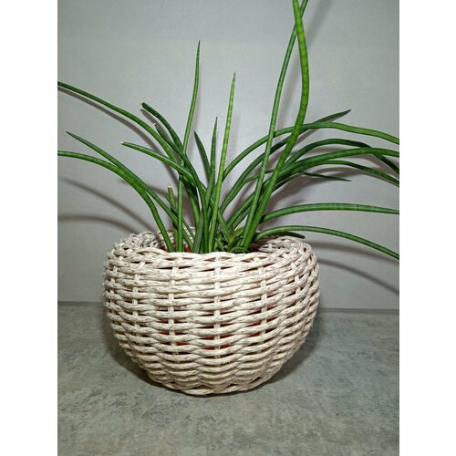 Кашпо из ротанга 4л белое 2шт