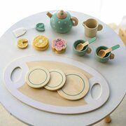 Сюжетно-ролевой набор для девочек - деревянная игрушечная посудка "Чаепитие"