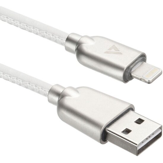 Кабель Acd Allure Lightning - USB-A Кожа, 1м, белый (-U926-P5W)