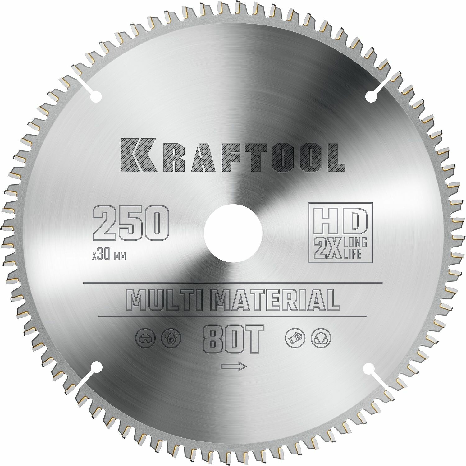 KRAFTOOL Multi Material 250х30мм 80Т, диск пильный по алюминию, (36953-250-30)