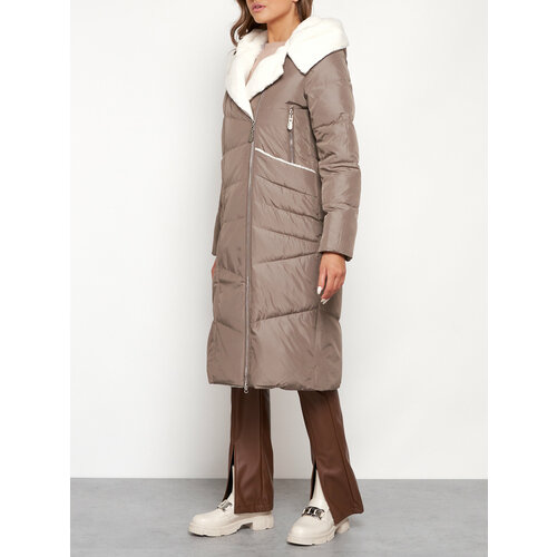 фото Пуховик, размер 50, коричневый нет бренда