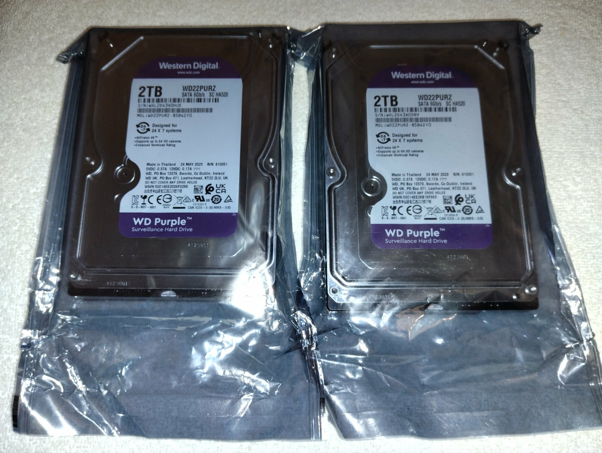 Жесткий диск Western Digital WD Purple 2 ТБ WD22PURZ (Ориг).