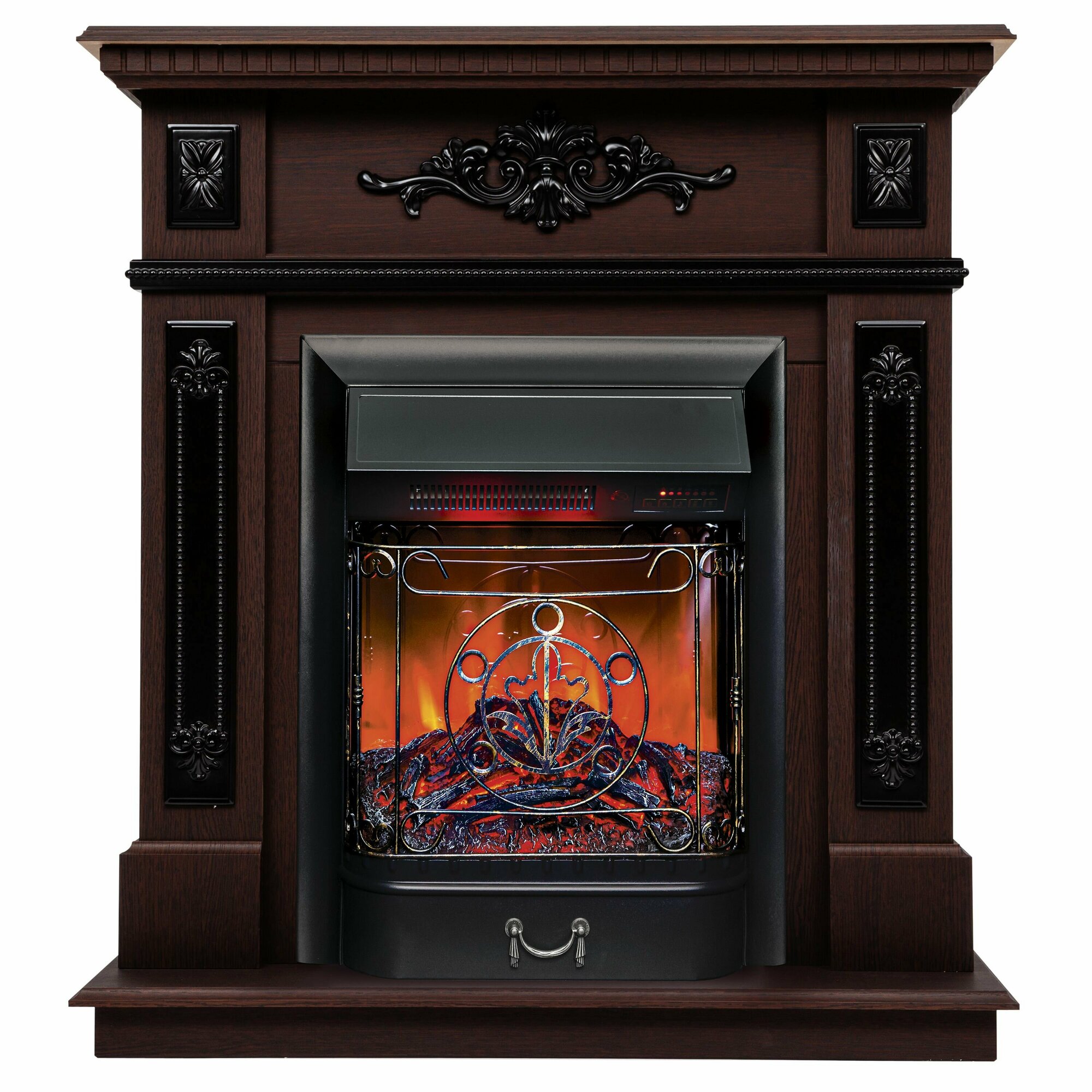 Электрокамин RealFlame LILIAN R STD/EUG DN-F817 с очагом Majestic Lux Black LT RC