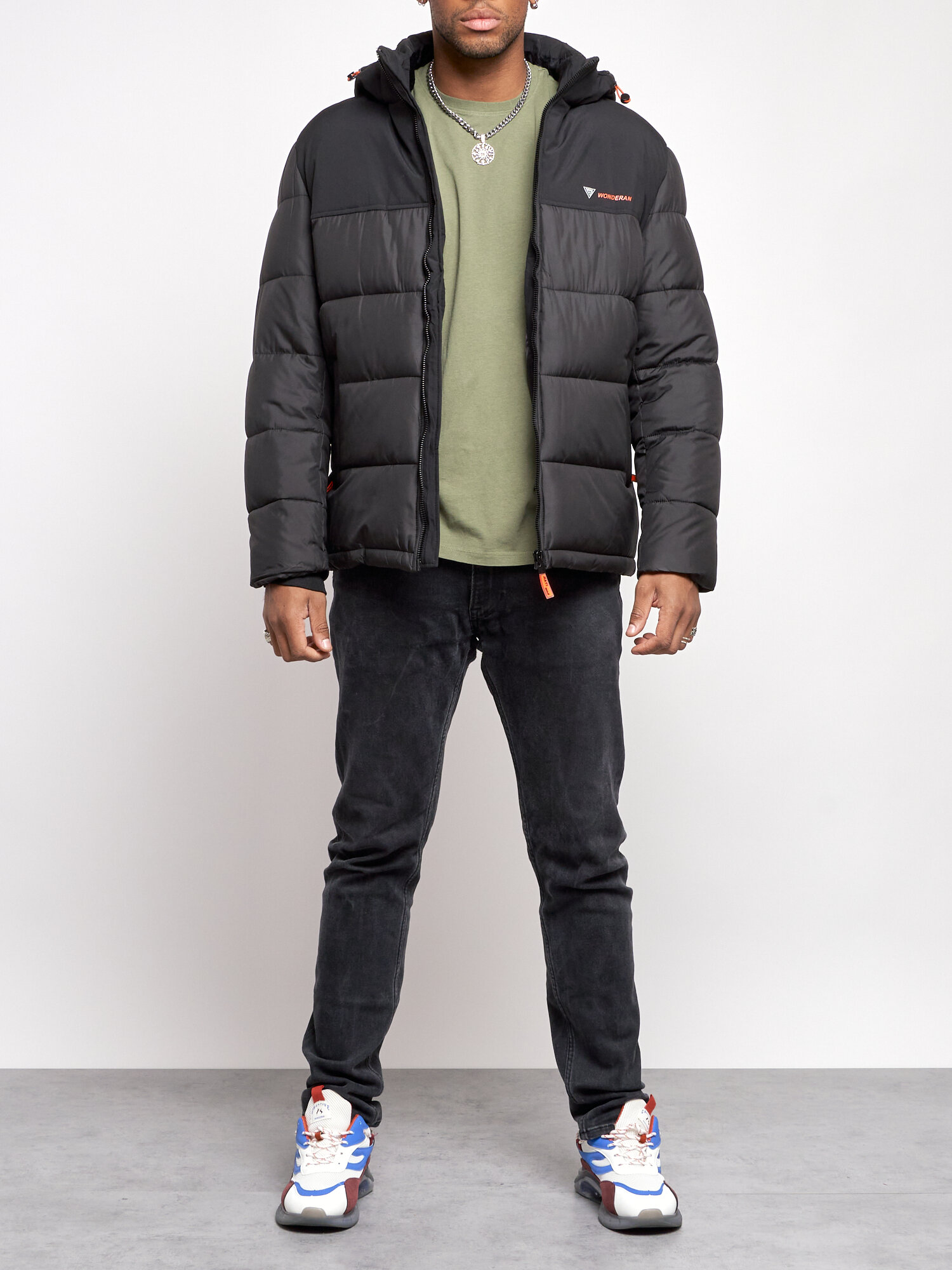 Куртка мужская зимняя с капюшоном спортивная великан AD8377TS 68