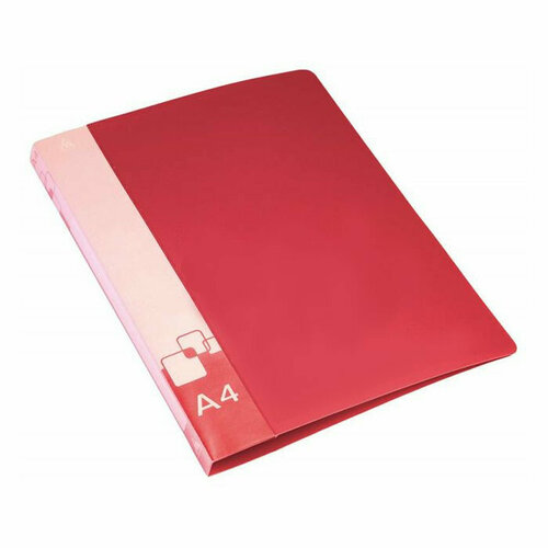 Папка с прижимом А4 16мм пластик 0,7мм красная, с карманом (Бюрократ) арт. PZ07CRED. Количество в наборе 5 шт.