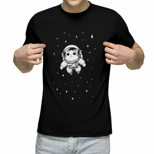 Футболка Us Basic, размер M, черный мужская футболка котик в космосе 2xl темно синий