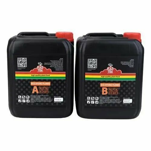 Rastea Eco-Hydro Flores A+B удобрение минеральное для гидропоники на стадии цветения 5 л.