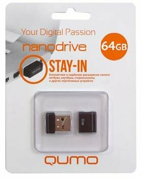 USB-накопитель Qumo Nano USB 2.0 64GB Black