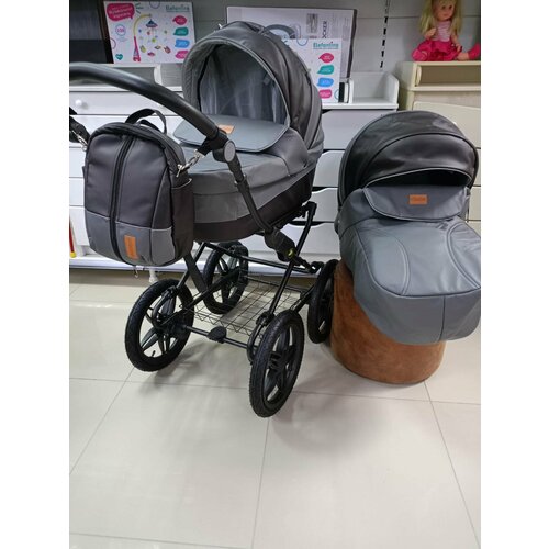 фото Детская коляска 2 в 1 luxmom cobabe 6300l, серый