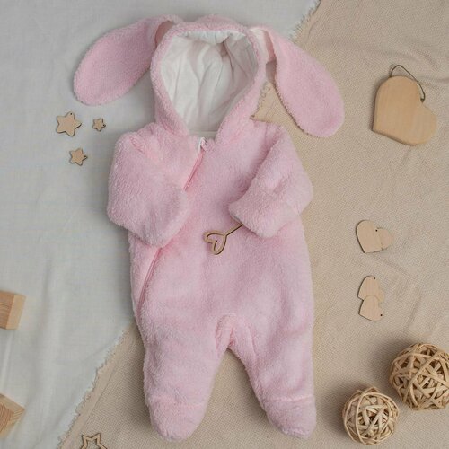 фото Комбинезон , закрытая стопа, размер 56/36, розовый, голубой россия