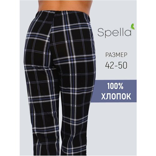 фото Брюки spella, размер 54, черный, белый