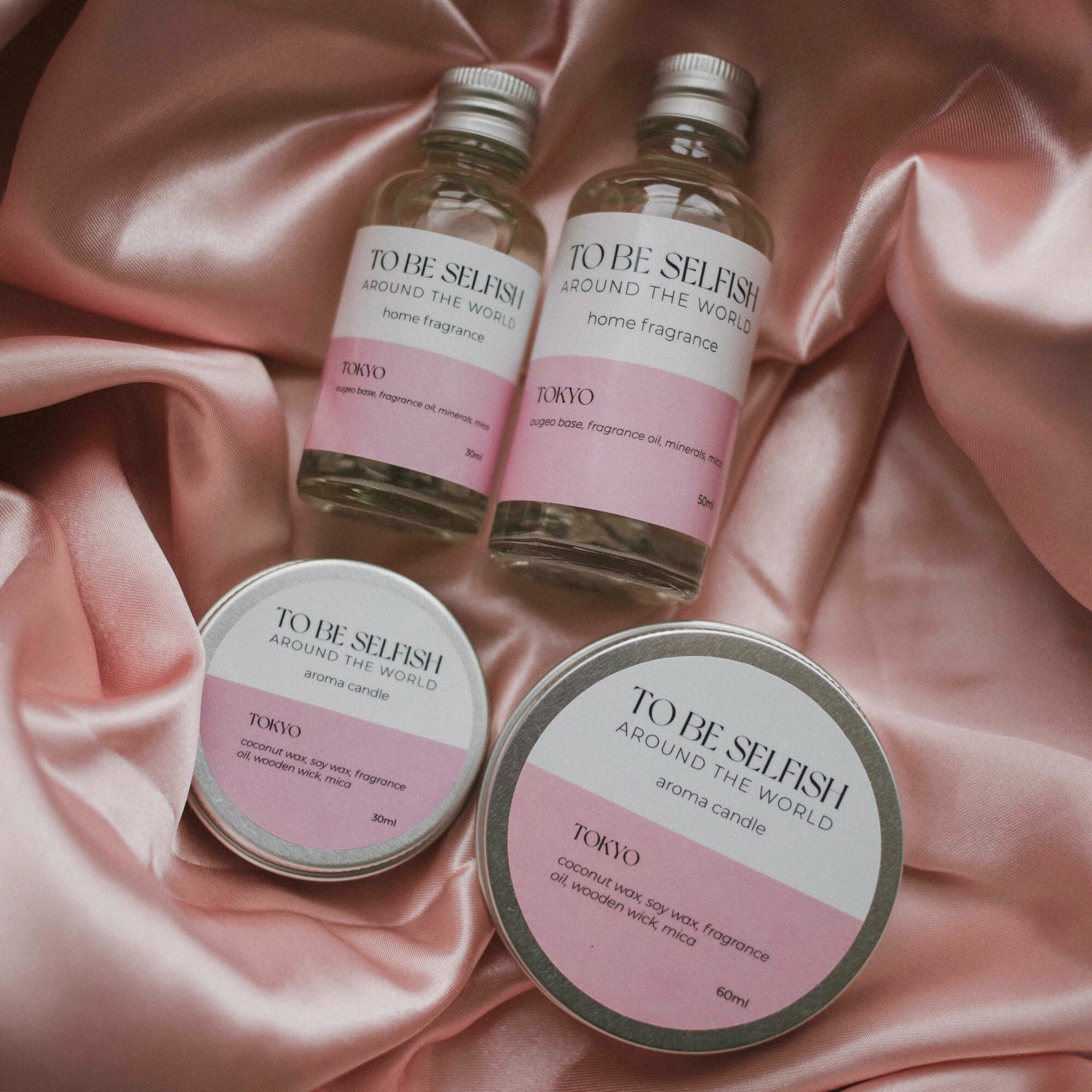 Арома-свеча to be selfish "Tokyo" с ароматом сакуры и шалфея, 60 мл — фото 1