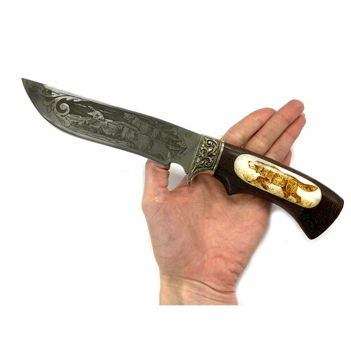 фото Нож галеон, сталь 95х18, венге, вставка кость мастерская семина