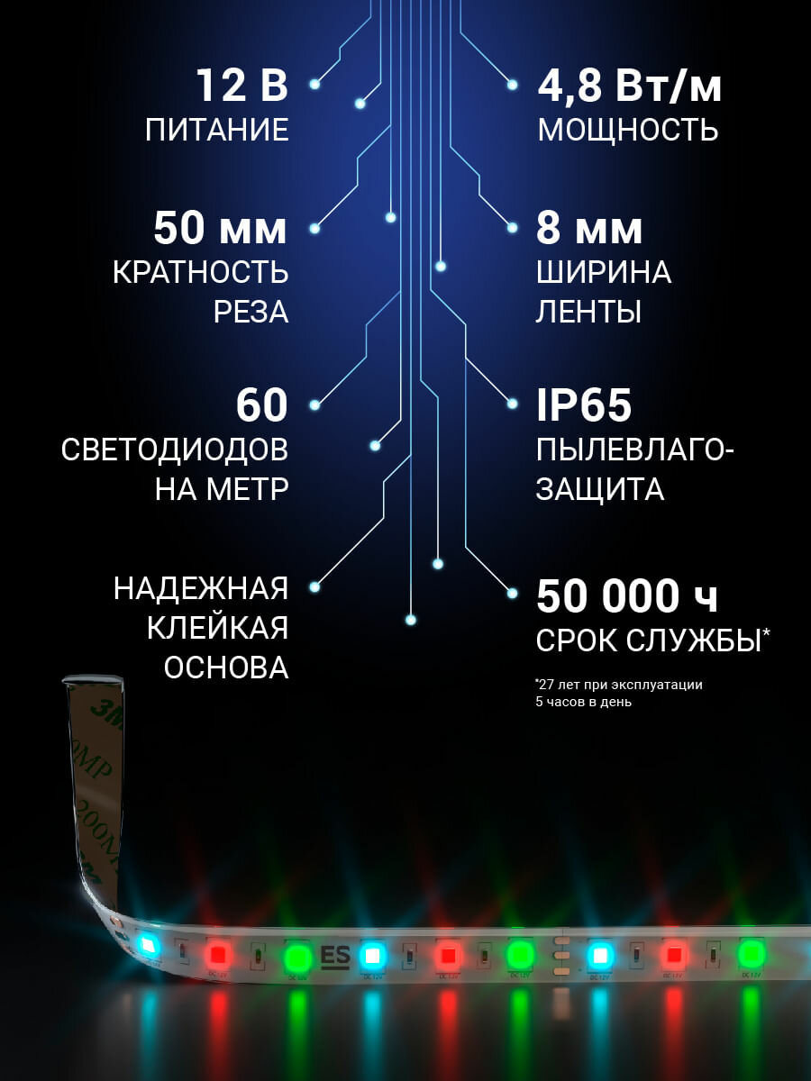 Светодиодная лента Elektrostandard 12V 4,8W 4690389154928 - фото №2