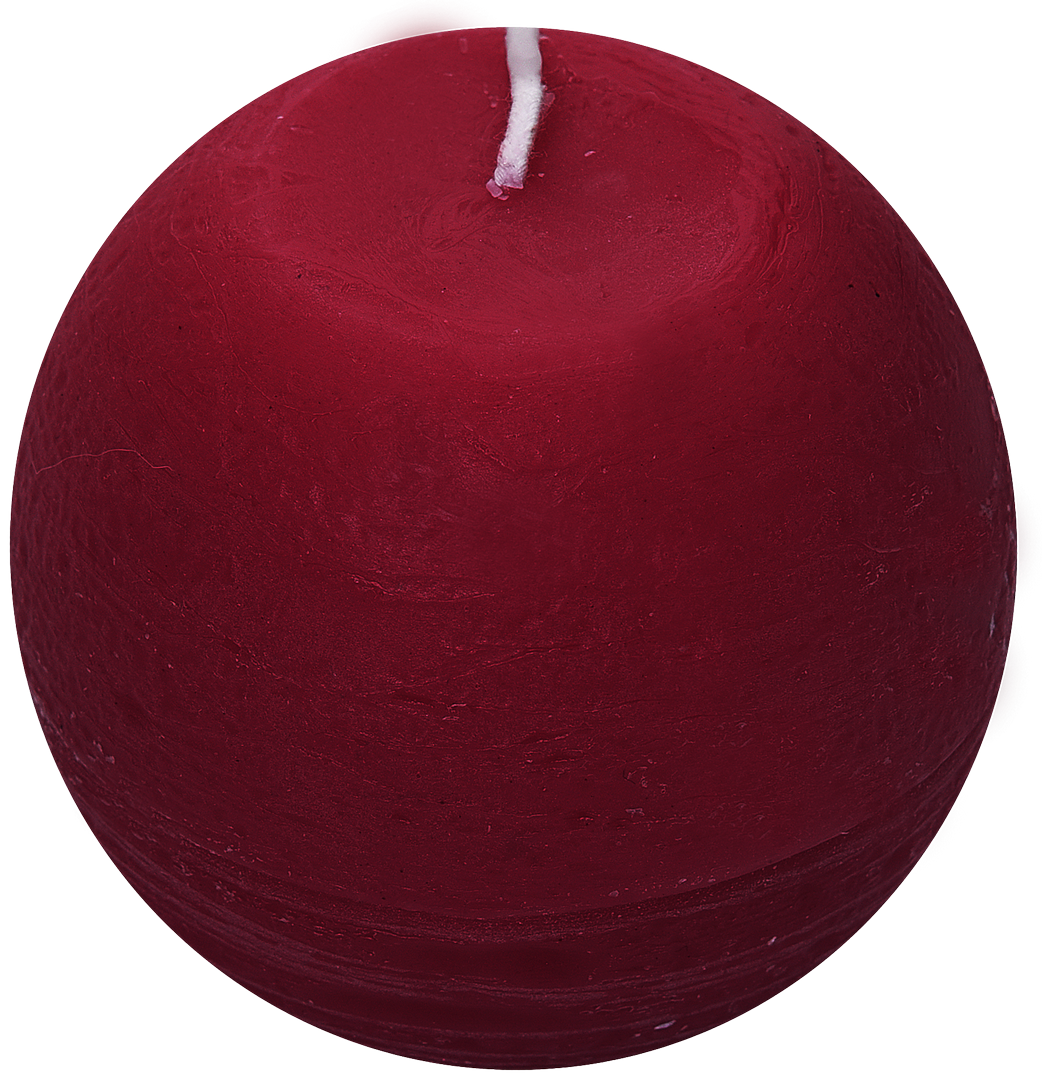 Свеча-шар «Рустик» 8 см цвет бордо