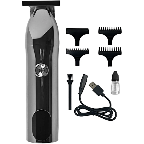 Машинка для стрижки волос Rozia, Профессиональный триммер для стрижки волос, для бороды, усов, Серебристый, Pricemin