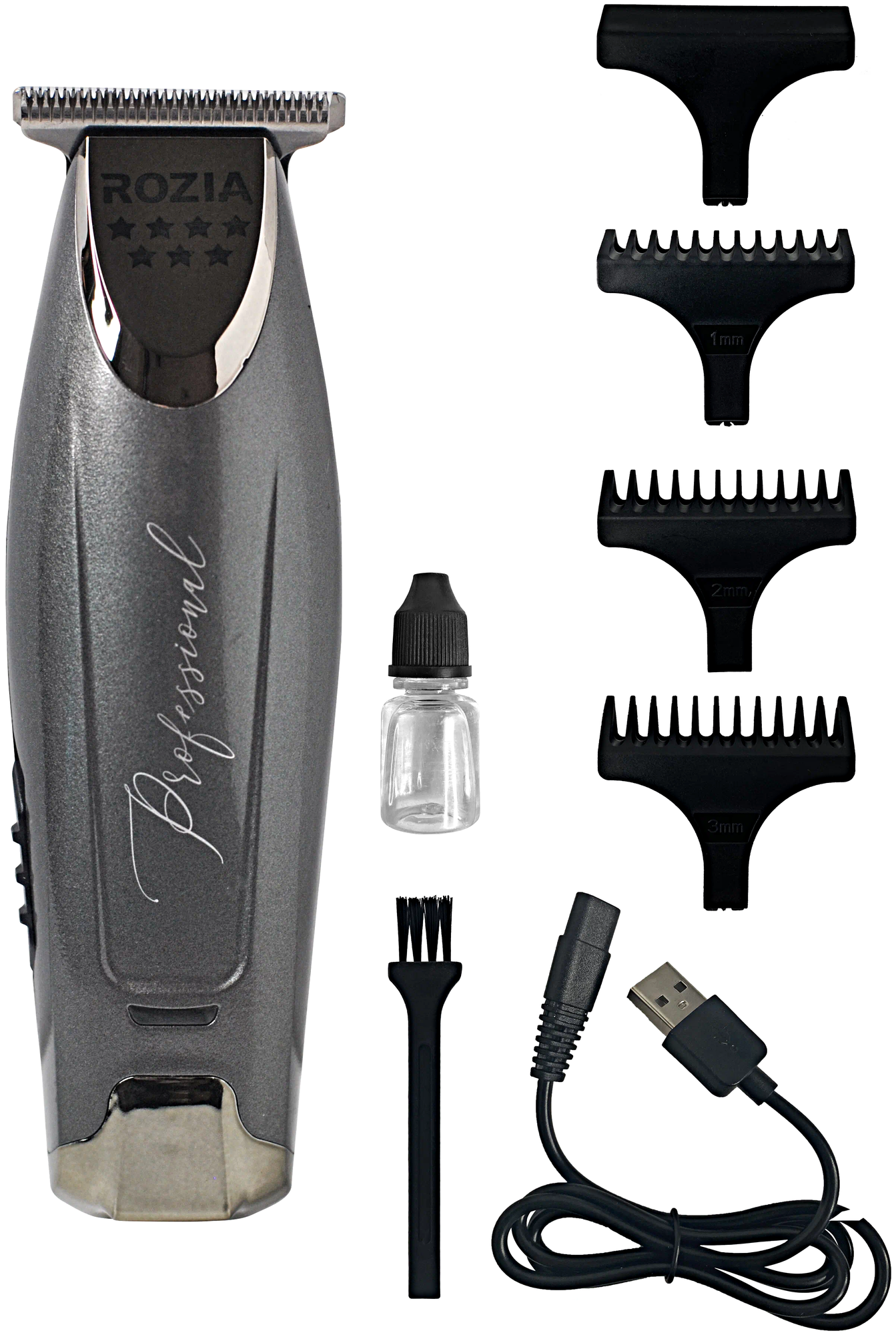 Машинка для стрижки волос HQ-263, Профессиональный триммер для стрижки волос, для бороды, усов, Cеребристый