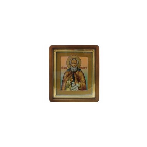 Икона 26х31 Сергий Радонежский в киоте #93840 преподобный сергий радонежский в белом киоте 19 22 5 см
