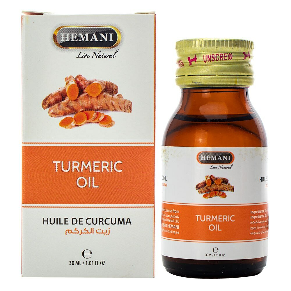 Hemani Turmeric Oil / Хемани Масло куркумы, антидепрессант, против старения и для очищения кожи, улучшает кровообращение и обменные процессы, 30 мл.