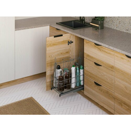 Выдвижная корзина для моющих средств REJS Вариант Мульти 300, съемная, с направляющими, оцинкованная, Польша